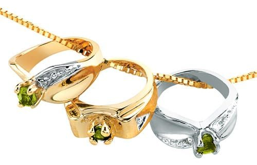 Mini memory ring charm with peridot by Morgan