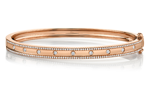 Shy Creation Rose Gold and Diamond Bangle