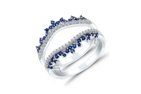 A Two Hearts sapphire ring, available at Morgan Jewelers.