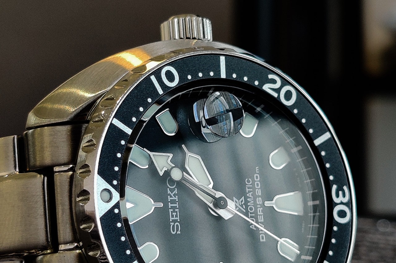 A close-up of an elegant and sporty Seiko watch.