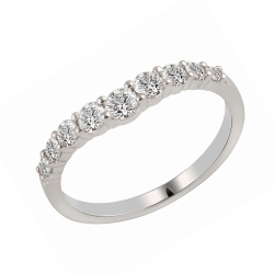 Bella Chevron Style Diamond Anniversary Band in 14K White Gold, 1/2ctw