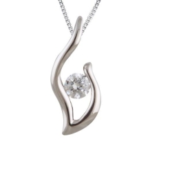 Bella Diamond Collection Passion Flame Diamond Pendant in Sterling Silver, 1/20ctw