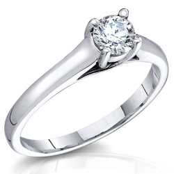 3/4 Carat Bella Round Brilliant Diamond Solitaire Ring in 14K White Gold