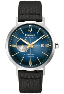 Bulova Leather Mens Dress Aerojet Watch 96B374