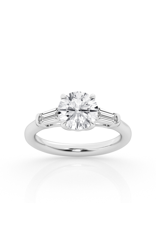 Flashpoint Created Diamond Three Stone Engagement Ring 3 5/8 CTW in 14K White Gold