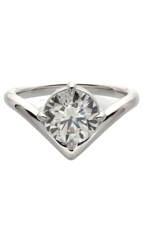 Flashpoint Created Diamond V Prong Engagement Ring 2 CTW in 18K White Gold