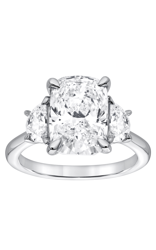 Flashpoint Created Diamond Three Stone Cushion Engagement Ring 6 CTW in 14K White Gold