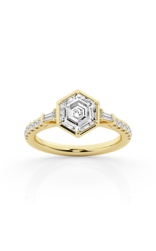 Flashpoint Created Diamond Hexagon Sidestone 2 1/3 CTW in 14K Yellow Gold