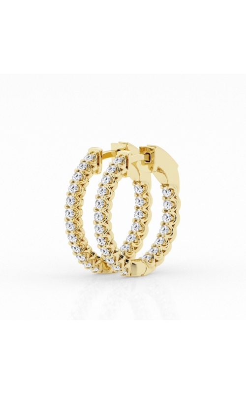 Flashpoint Created Diamond Hoops 1 CTW in 14K Yellow Gold