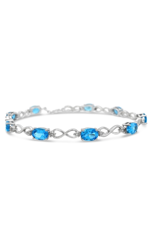 Women's Blue Topaz Oval Bracelet 1/10 CTW in Sterling Silver