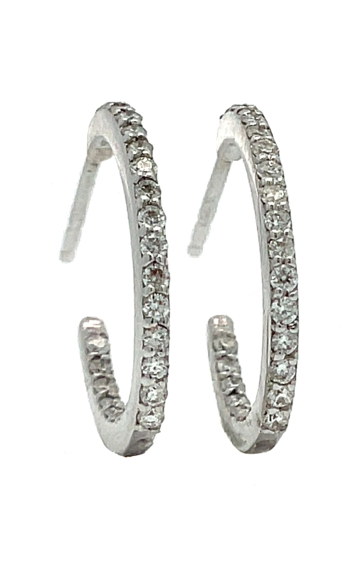 Women's Diamond Hoop Earrings 1/4 CTW in Sterling Silver