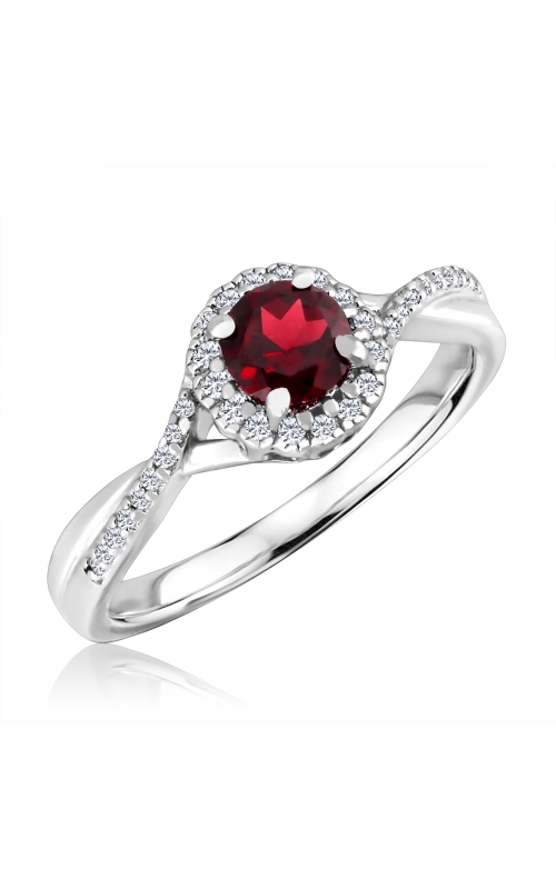 Women's Diamond Garnet Ring 1/10 CTW in Sterling Silver