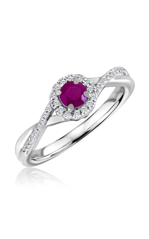 Women's Diamond Ruby Ring 1/10 CTW in Sterling Silver