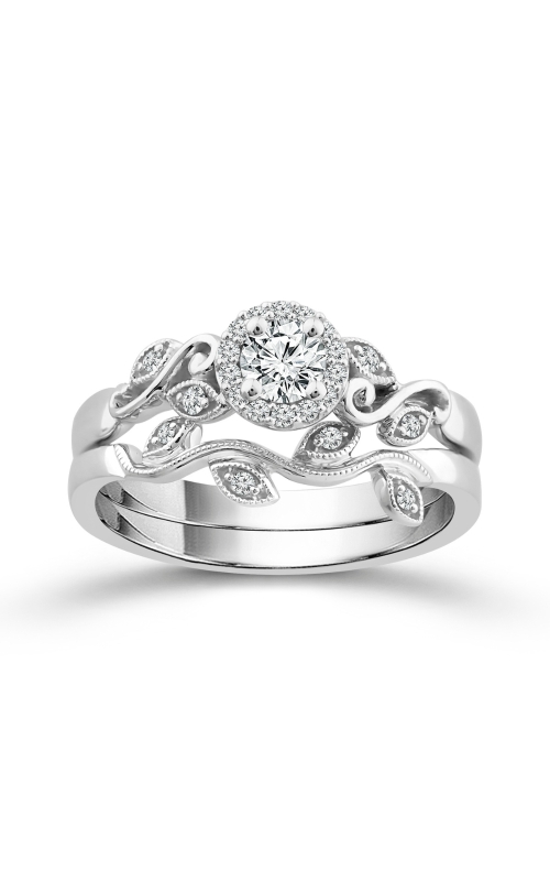 Women's Diamond Engagement Set 1/4 CTW Round Halo in 10K White Gold