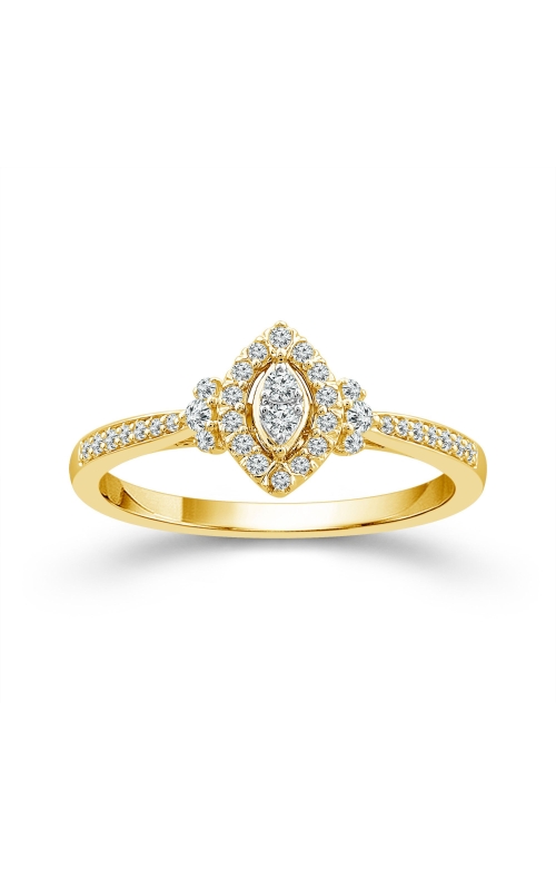 Women's Promise Ring 1/5 CTW Halo in 10K Yellow Gold