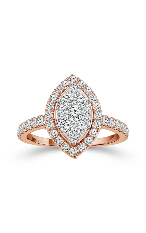 Women's Diamond Engagement Ring 1 CTW Clusters in 10K Rose Gold