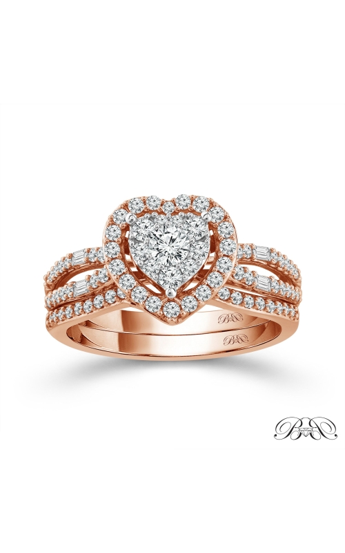 Beauty Bride Engagement Ring Set 3/4 CTW Heart Shape 10K Rose Gold