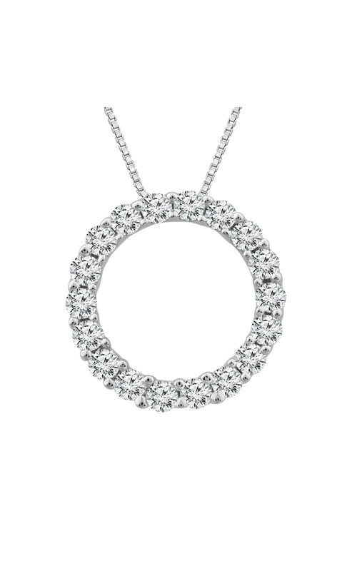 Women's Diamond Circle Pendant Necklace 1/10 CTW in 10K White Gold