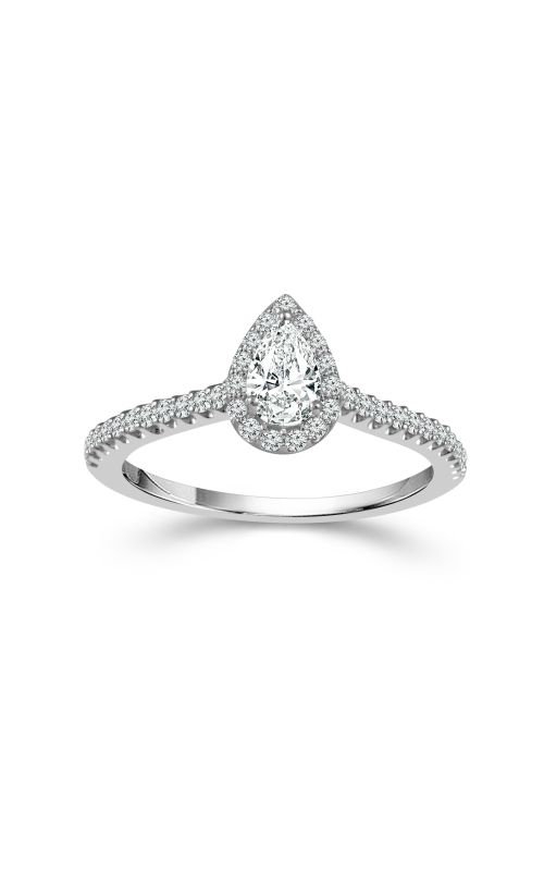 Women's Diamond Engagement Ring 1/2 CTW 1/4 CT Pear Shape in 14K White Gold