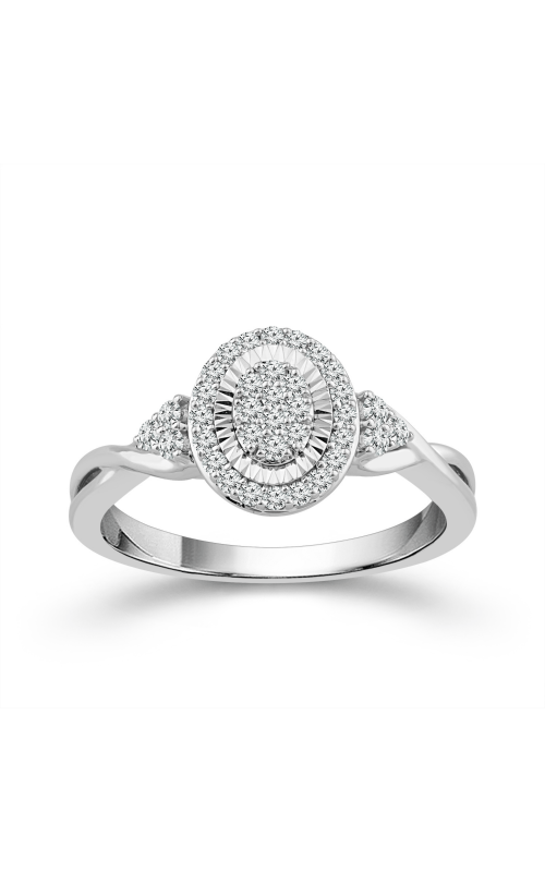 Women's Promise Ring 1/4 CTW Cluster in 10K White Gold