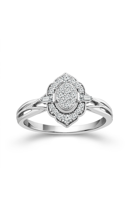 Women's Promise Ring 1/4 CTW Cluster in 10K White Gold