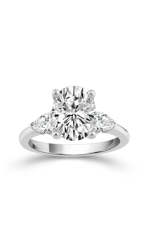 Flashpoint Created Diamond Women's Engagement Ring 1 5/8 CTW Oval Shape in 14K White Gold