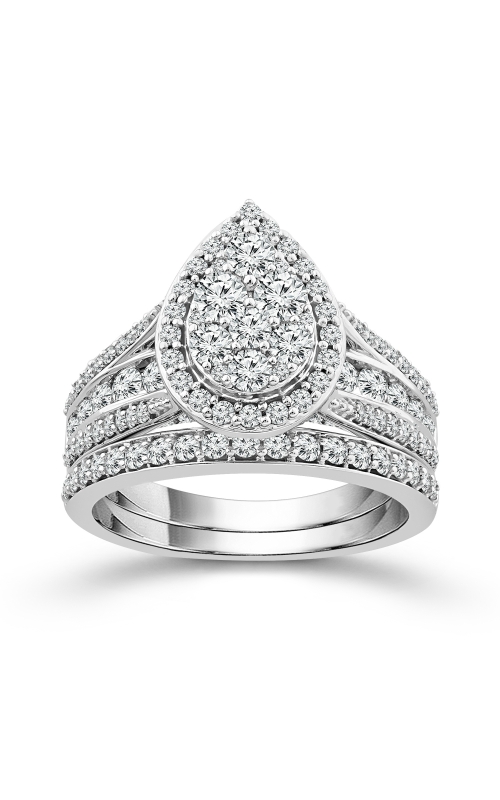 Women's Diamond Engagement Set 1 1/2 CTW Clusters in 10K White Gold