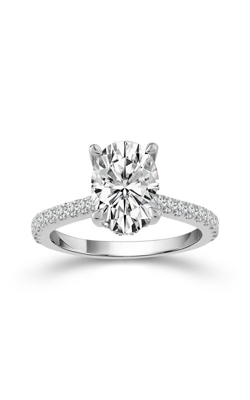 Flashpoint Created Diamond Women's Engagement Ring 2 CTW Oval in 14K White Gold