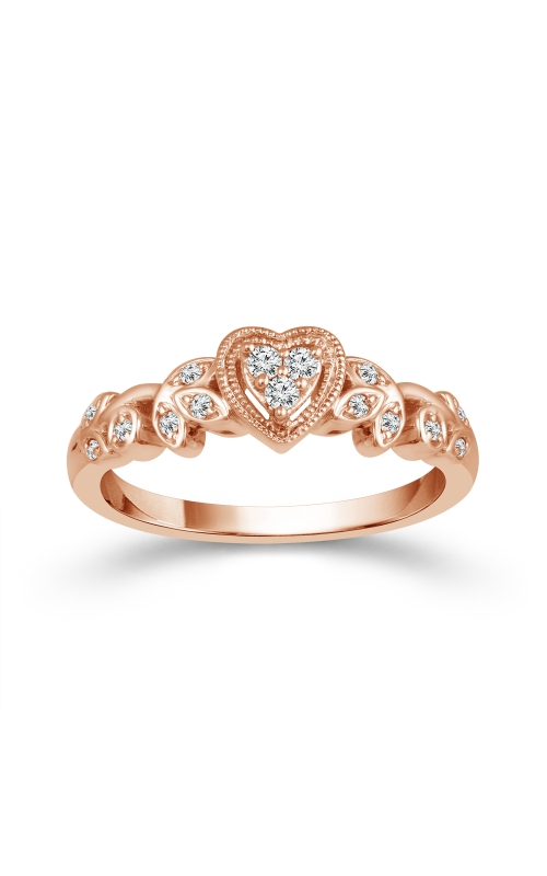 Women's Promise Ring 1/8 CTW Heart Shape in 10K Rose Gold