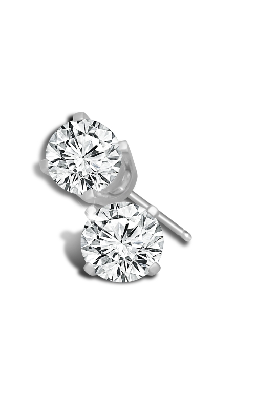 Classic Princess-Cut Diamond Solitaire Stud Earrings in White Gold, 1/8ctw