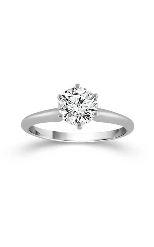 Women's 1/4 Round Solitaire Diamond Ring 6 Prongs in 14K White Gold