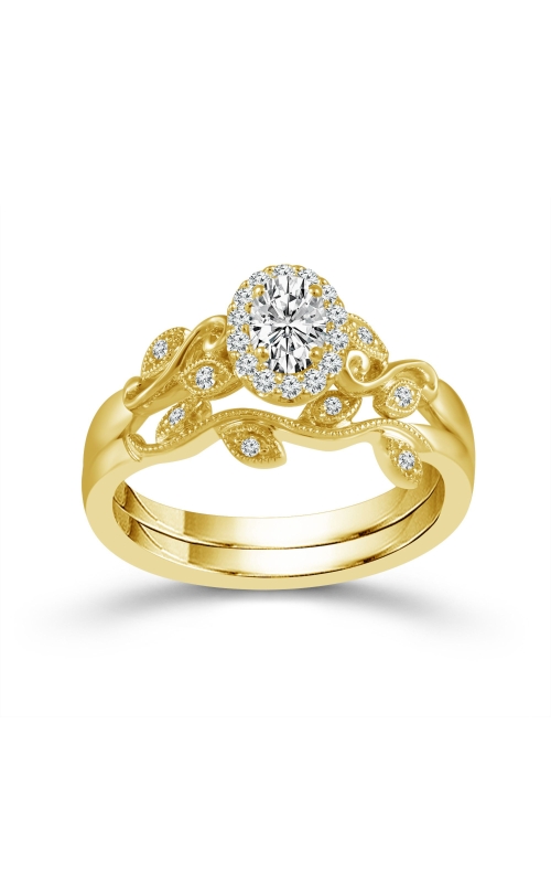 Women's Diamond Engagement Set 1/4 CTW 1/8 Oval Shape in 10K Yellow Gold