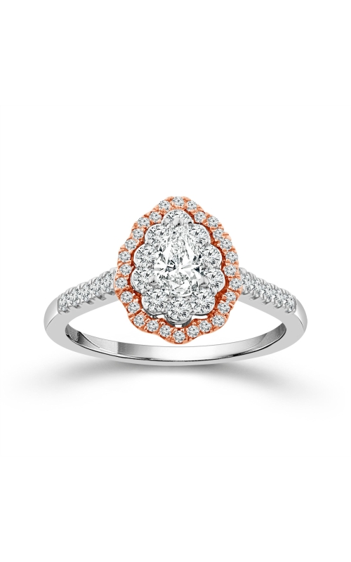 Women's Diamond Engagement Set 3/4 CTW 1/3 Pear Shape in 10K White and Rose Gold