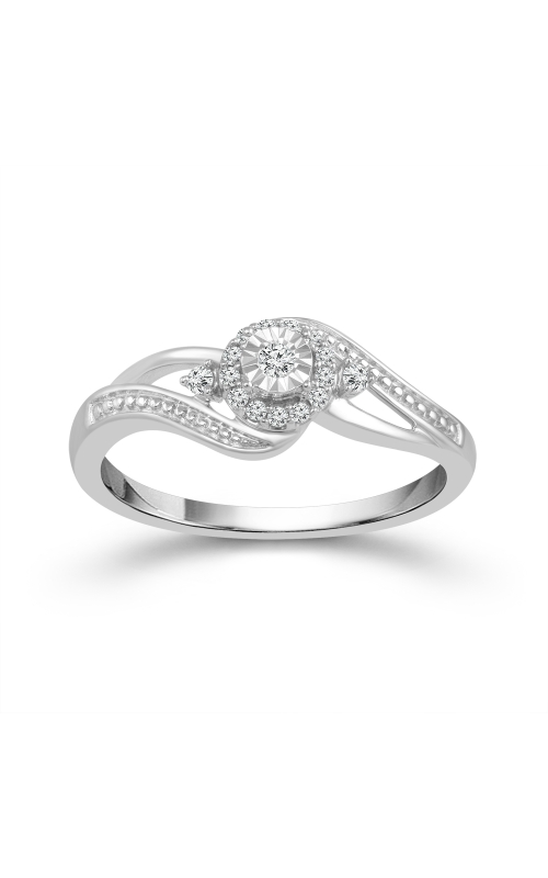 Miracle Diamond Halo Promise Ring in Sterling Silver, 1/10ctw