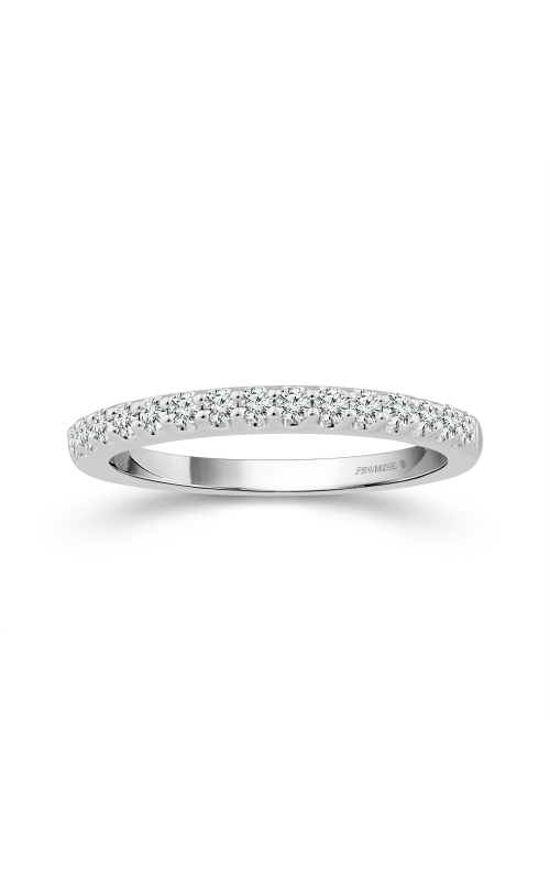 Two Hearts Diamond Wedding Band in 14k White Gold, 1/8ctw