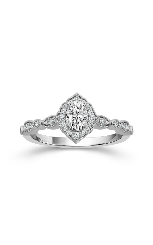 Women's Diamond Engagement Set 1/2 CTW 1/3 Oval Shape in 10K White Gold