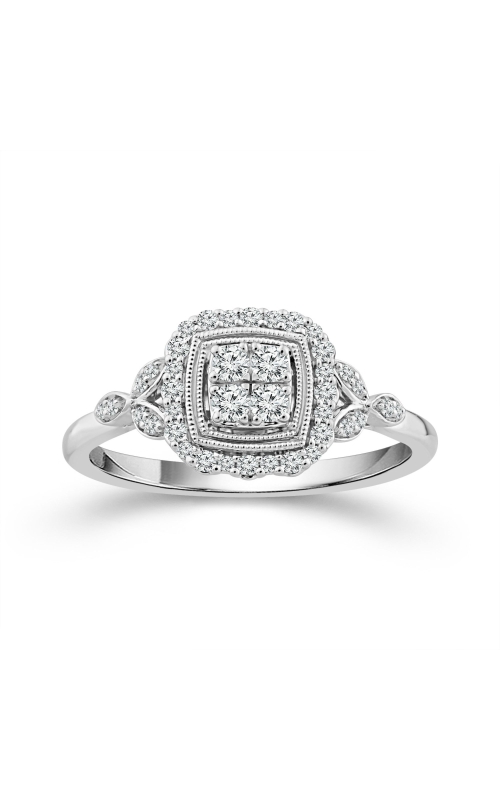 Women's Promise Ring 1/4 CTW Round Shape Halo in 10K White Gold