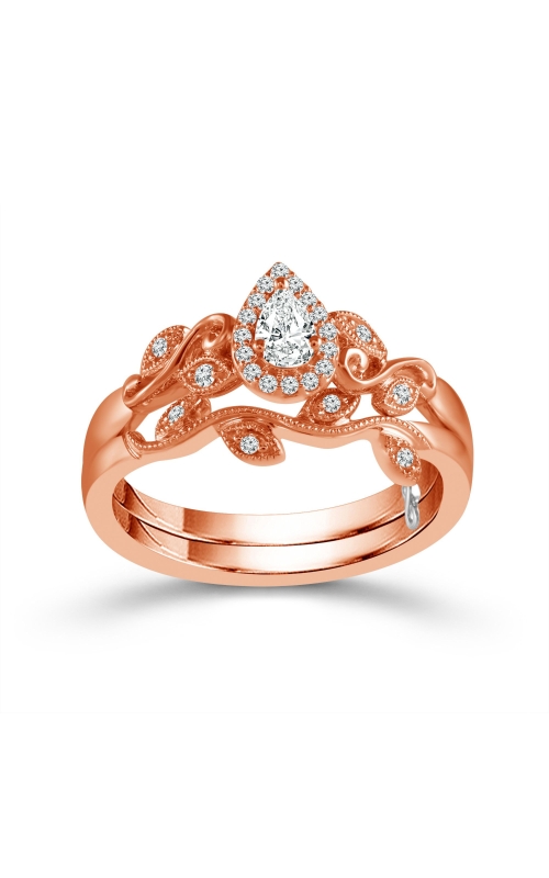 Women's Diamond Engagement Set 1/4 CTW 1/8 Pear Shape in 10K Rose Gold