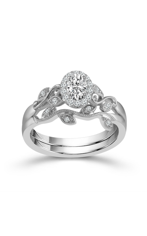 Women's Diamond Engagement Set 1/4 CTW 1/8 Oval Shape in 10K White Gold