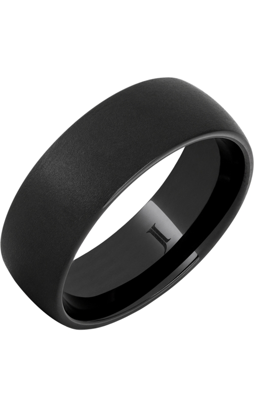 Men's Sandblasted Dome 8MM Wedding Band in Black Ceramic