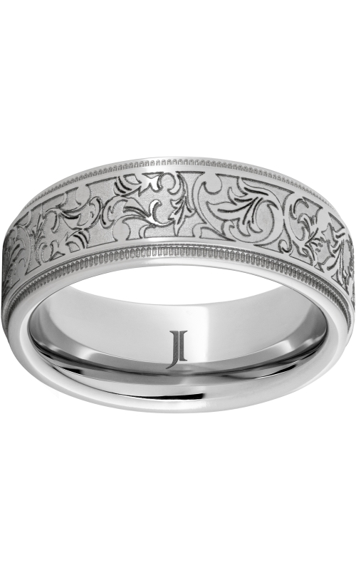 Men's Latigo Floral 8MM Wedding Band in Serinium