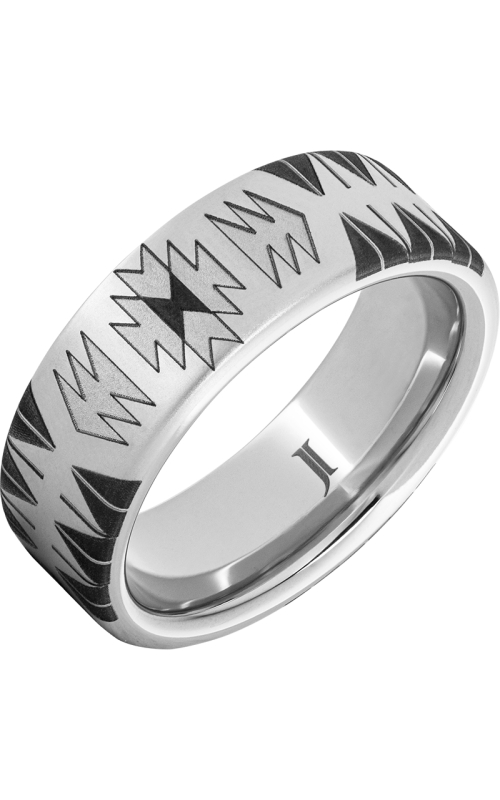 Men's Navajo Blanket Pattern 8MM Wedding Band in Serinium