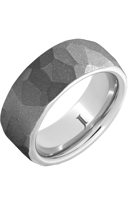 Men's Chisel Ring Sandblasted Finish 8MM Wedding Band in Serinium