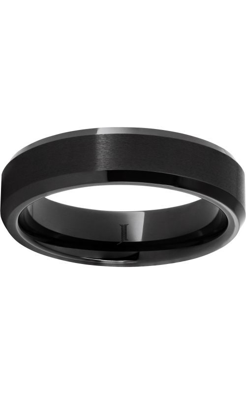 Men's Ceramic Satin Center 6 MM Wedding Band