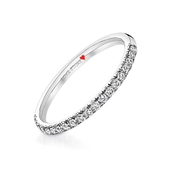 Love Story Pave Diamond Anniversary Band in 14K White Gold, 1/4ctw