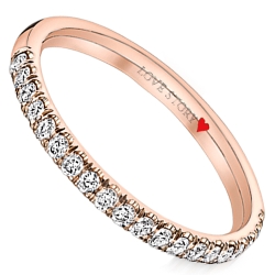 Love Story Pave Diamond Anniversary Band in 14K Rose Gold, 1/4ctw