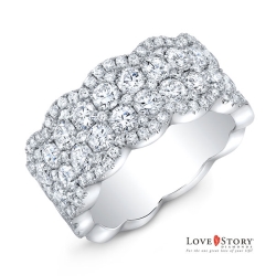 Love Story Multi-Row Diamond Anniversary Band in 14K White Gold, 1-1/2ctw