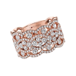 Love Story Multi-Row Diamond Anniversary Band in 14K Rose Gold, 2-1/8ctw