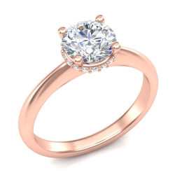 Love Story Classic Diamond Semi-Mount Engagement Ring in 14K Rose Gold, 1/10ctw