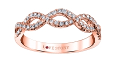 Love Story Infinity Diamond Band in 14K Rose Gold, 1/4ctw